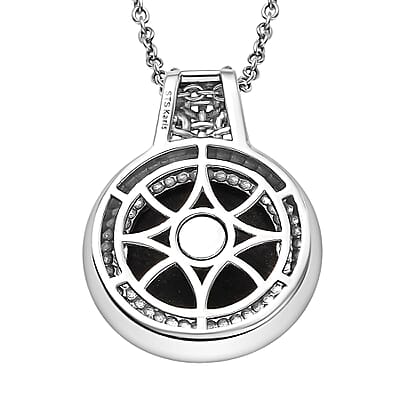Karis Vivianite 8.25 ctw Pendant in Platinum Bond with Stainless Steel Necklace 20 Inches