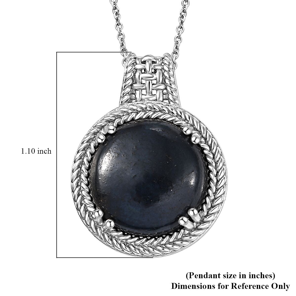 Karis Vivianite 8.25 ctw Pendant in Platinum Bond with Stainless Steel Necklace 20 Inches