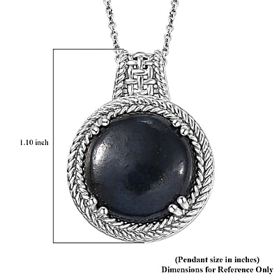 Karis Vivianite 8.25 ctw Pendant in Platinum Bond with Stainless Steel Necklace 20 Inches