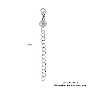 Doorbuster Set of 2 -11mm Lobster Lock with 8mm Magnetic Lock and 2 Inch Extender Chain in Rhodium Over Stainless Steel