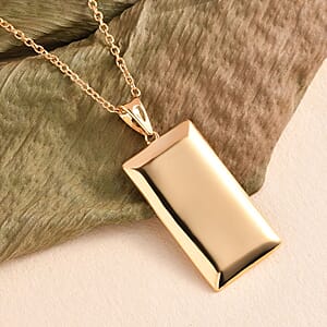 Bar Pendant Necklace 20 Inches in 18K Yellow Gold Plated Stainless Steel
