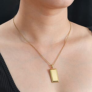 Bar Pendant Necklace 20 Inches in 18K Yellow Gold Plated Stainless Steel
