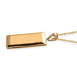 Bar Pendant Necklace 20 Inches in 18K Yellow Gold Plated Stainless Steel