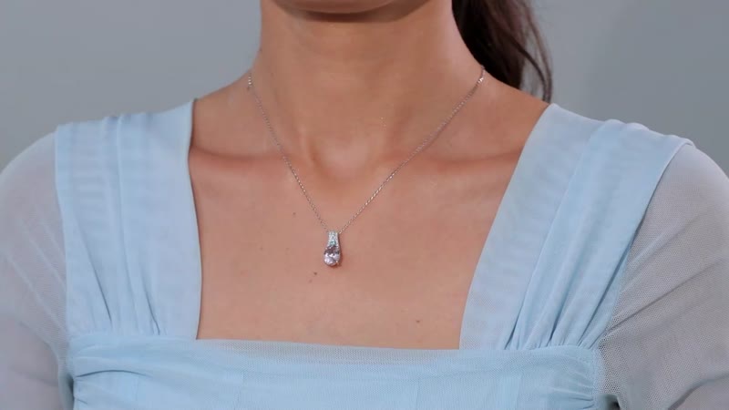 Certified & Appraised Rhapsody AAAA Pink Morganite, Paraiba Tourmaline, E-F VS Diamond 2.58 ctw Pendant Necklace 20 Inches in 950 Platinum