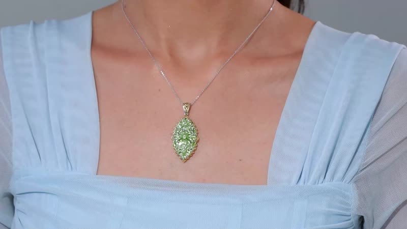 Hebei Peridot and Multi Gemstone 5.50 ctw Bunch of Flower Pendant Necklace in 18K Vermeil YG and Rhodium Over Sterling Silver 20 Inches