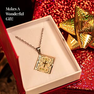 Set of 2 Bible Pendant Necklace (24 Inches) in ION Plated YG and Steel (Del. In 10-12 Days)