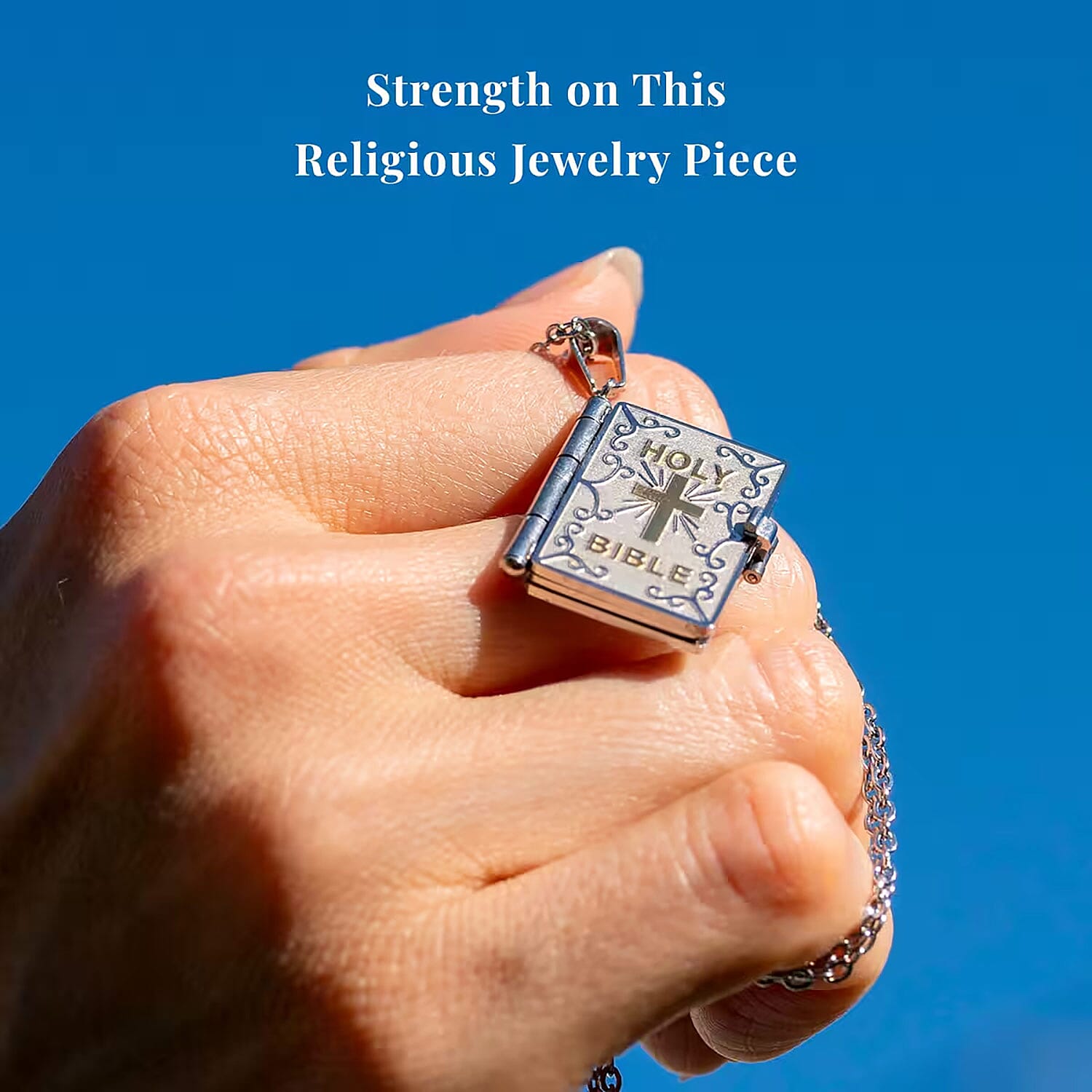 Set of 2 Bible Pendant Necklace (24 Inches) in ION Plated YG and Steel