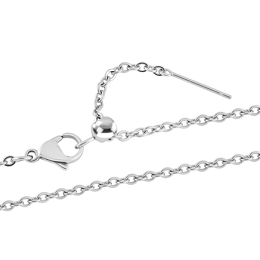 Set of 2 Bible Pendant Necklace in ION Plated YG and Steel 24 Inches