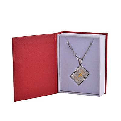 Set of 5 Bible Pendant Necklace (24 Inches) in ION Plated YG and Steel