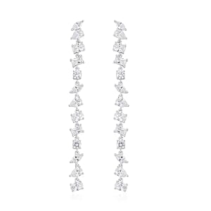 Lustro Stella Finest CZ Mixed Shapes Set of 2 Earrings in 14K YG and Rhodium Over Sterling Silver 26.00 ctw