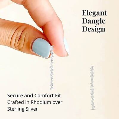 Lustro Stella Finest CZ Mixed Shapes Set of 2 Earrings in 14K YG and Rhodium Over Sterling Silver 26.00 ctw