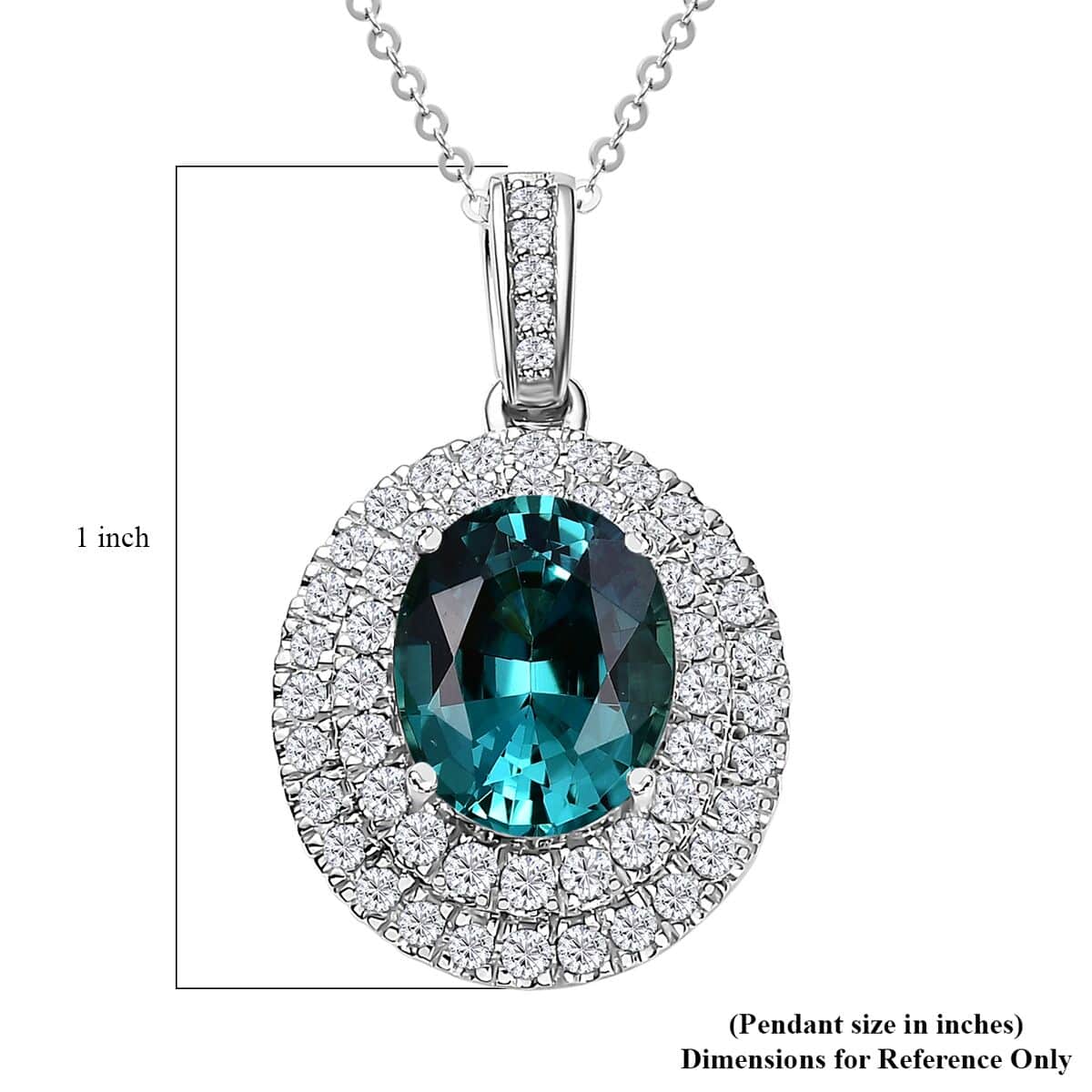 Certified & Appraised Rhapsody AAAA Lagoon Tourmaline and Diamond 3.60 ctw E-F VS Pendant Necklace in 950 Platinum 18 Inches 4.80 Grams image number 5