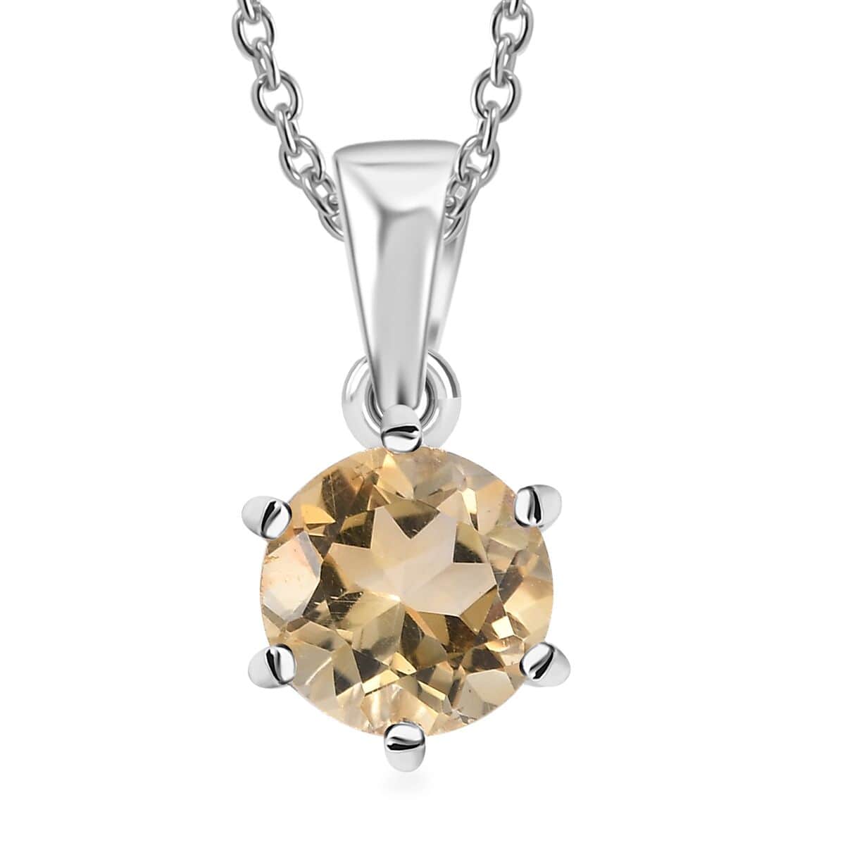 Karis Brazilian Citrine 1.85 ctw Pendant in Platinum Bond with Stainless Steel Necklace 20 Inches image number 0