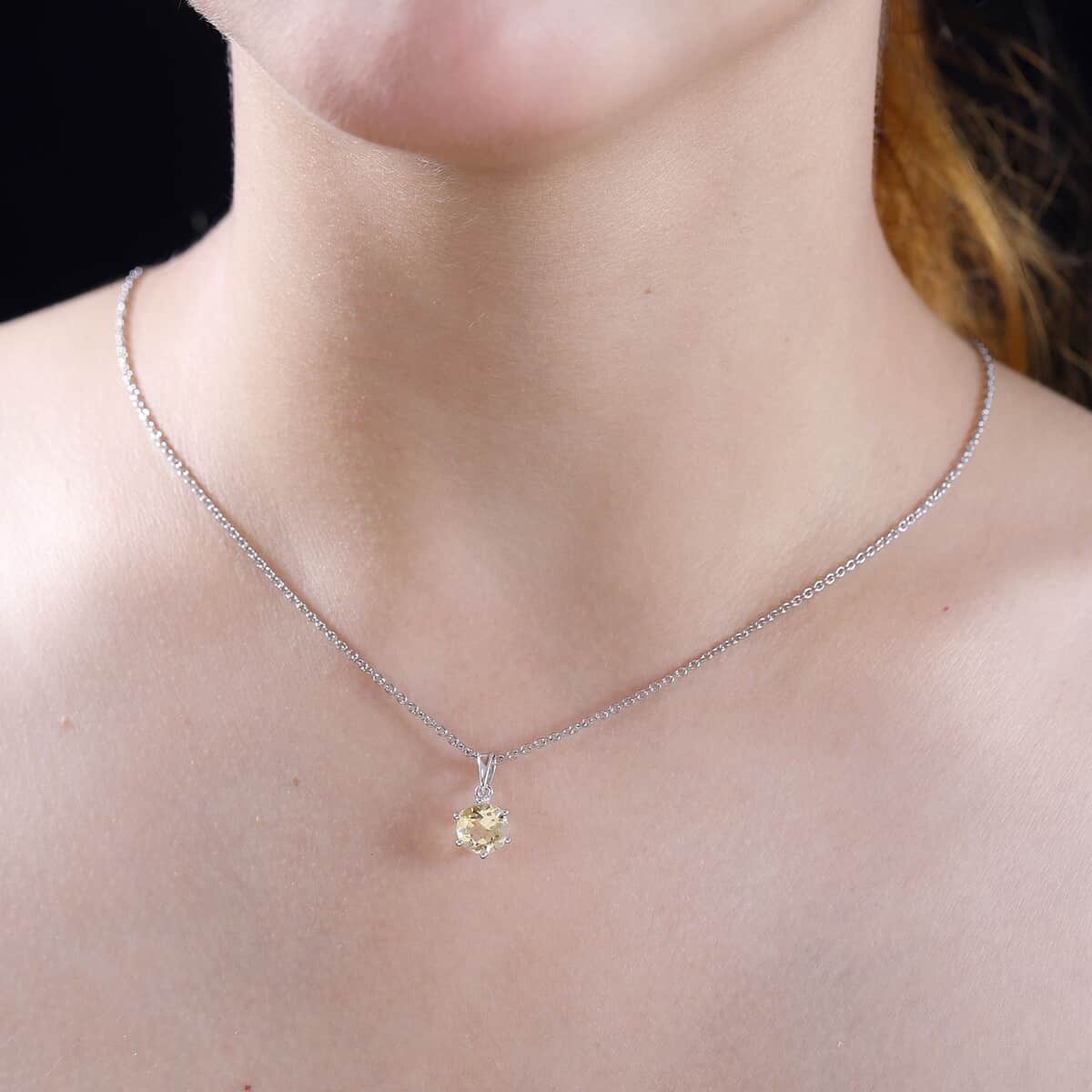 Karis Brazilian Citrine 1.85 ctw Pendant in Platinum Bond with Stainless Steel Necklace 20 Inches image number 2