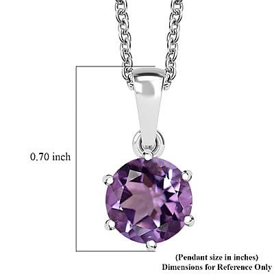 Karis Rose De France Amethyst 1.90 ctw Pendant in Platinum Bond with Stainless Steel Necklace 20 Inches