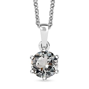 Karis Montezuma Prasiolite 1.85 ctw Pendant in Platinum Bond with Stainless Steel Necklace 20 Inches