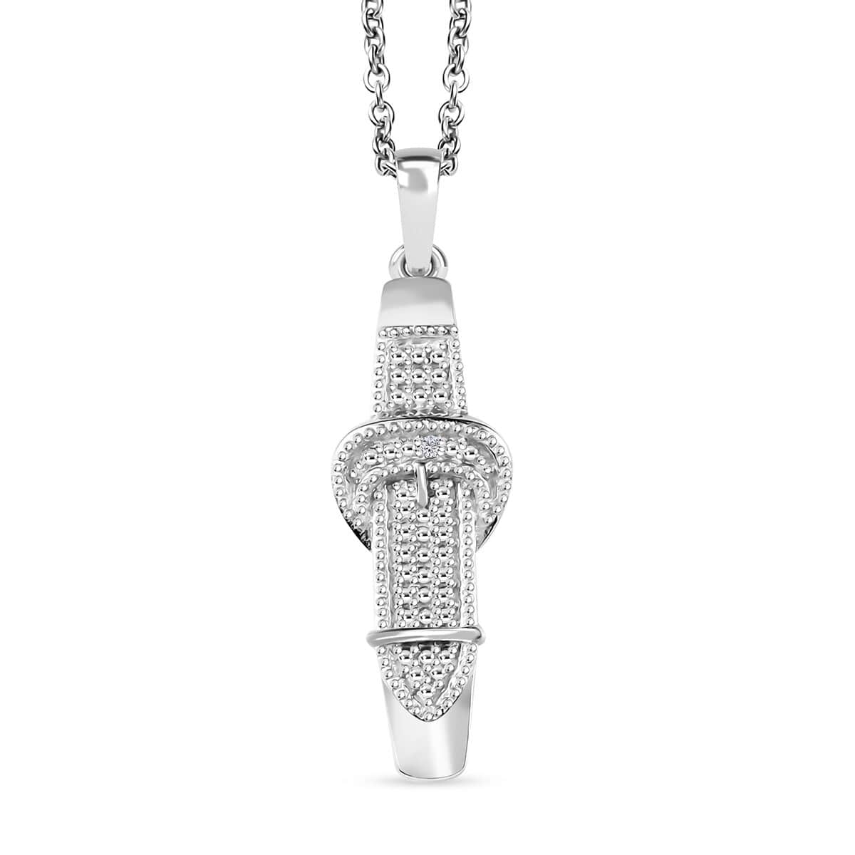 Karis Diamond Accent Pendant in Platinum Bond with Stainless Steel Necklace (20 Inches) image number 0