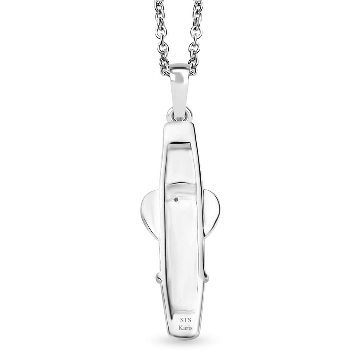 Karis Diamond Accent Pendant in Platinum Bond with Stainless Steel Necklace (20 Inches) image number 4