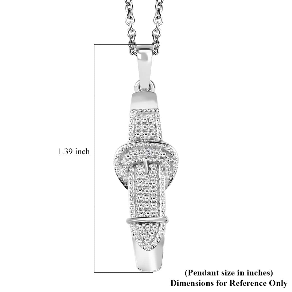 Karis Diamond Accent Pendant in Platinum Bond with Stainless Steel Necklace (20 Inches) image number 5