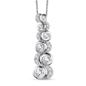 Moissanite 1.65 ctw Celestial Sun and Moon Pendant Necklace in Rhodium Over Sterling Silver 20 Inches