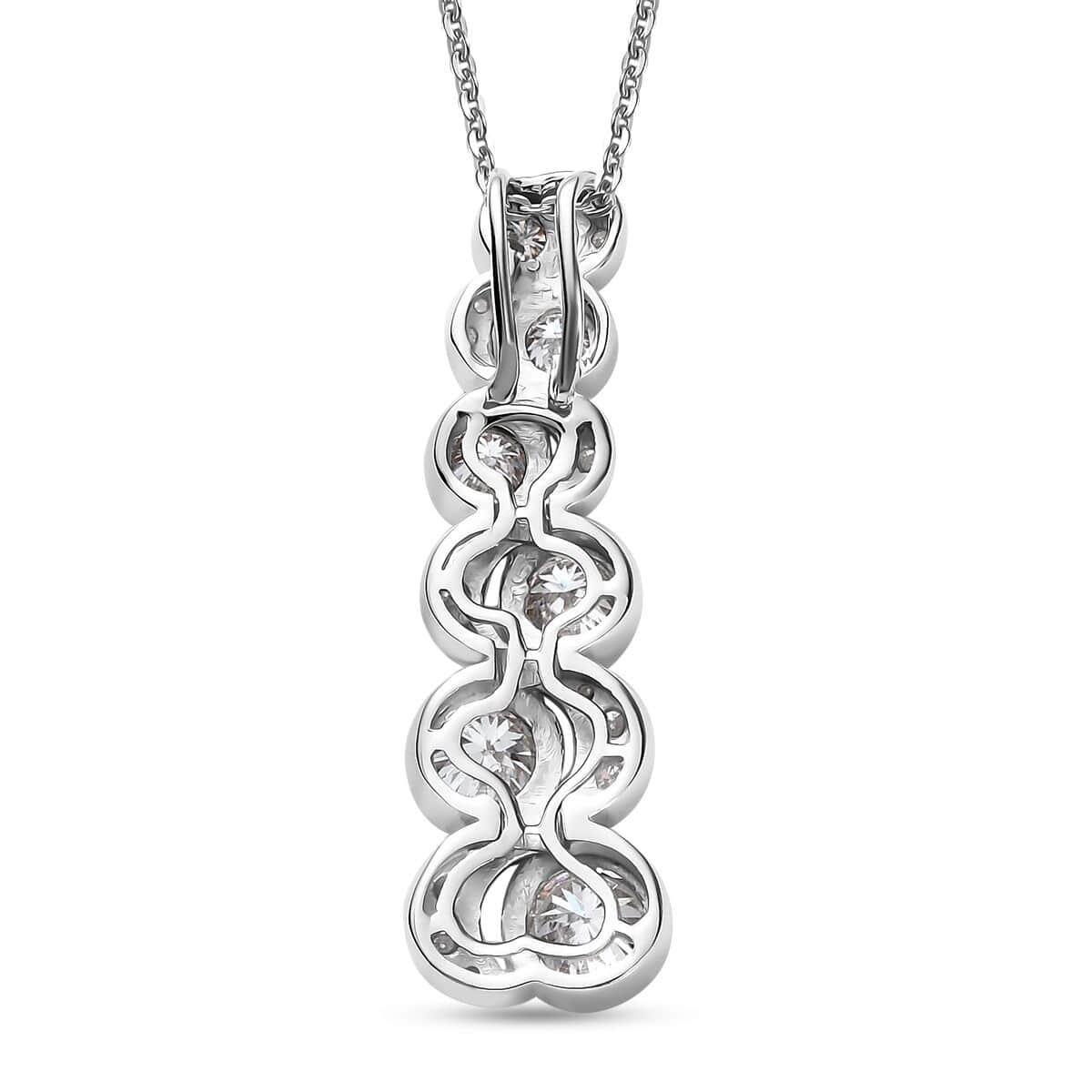 Moissanite 1.65 ctw Celestial Sun and Moon Pendant Necklace in Rhodium Over Sterling Silver 20 Inches image number 4