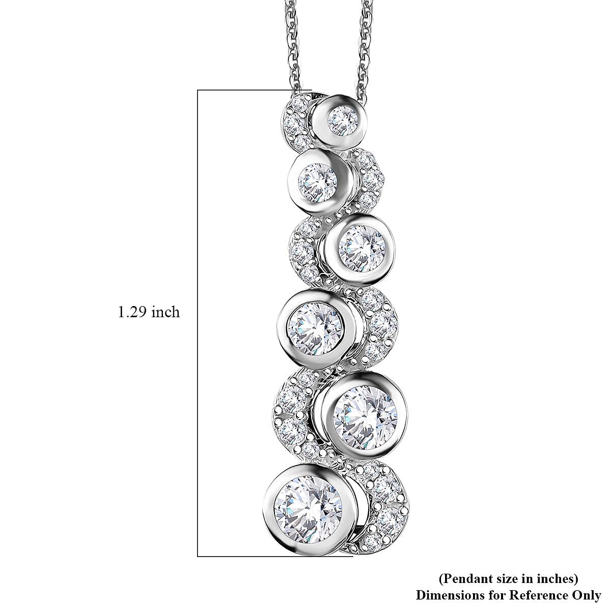 Moissanite 1.65 ctw Celestial Sun and Moon Pendant Necklace in Rhodium Over Sterling Silver 20 Inches