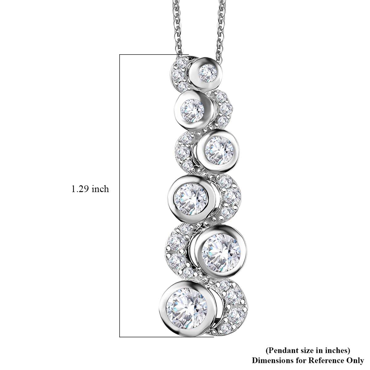 Moissanite 1.65 ctw Celestial Sun and Moon Pendant Necklace in Rhodium Over Sterling Silver 20 Inches image number 6