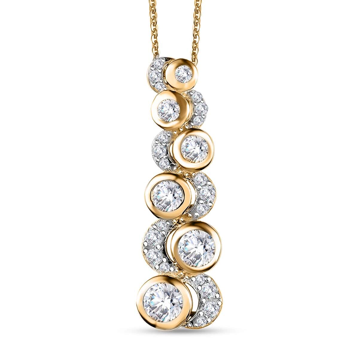 Moissanite 1.65 ctw Celestial Sun and Moon Pendant Necklace in 18K Vermeil Yellow Gold Over Sterling Silver 20 Inches image number 0