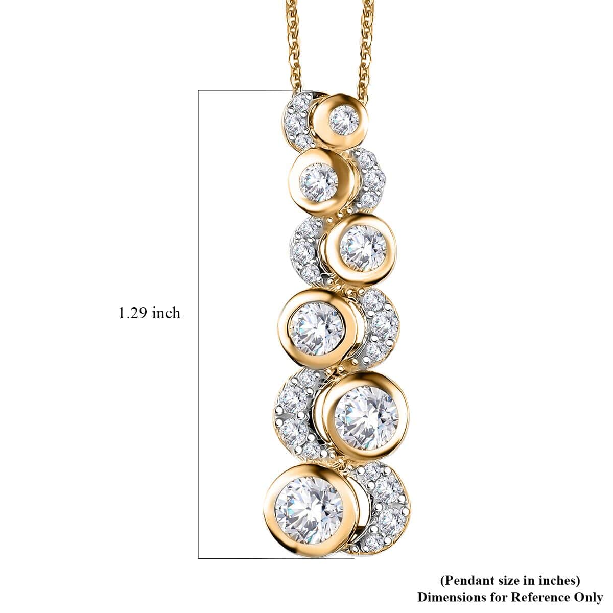 Moissanite 1.65 ctw Celestial Sun and Moon Pendant Necklace in 18K Vermeil Yellow Gold Over Sterling Silver 20 Inches image number 5