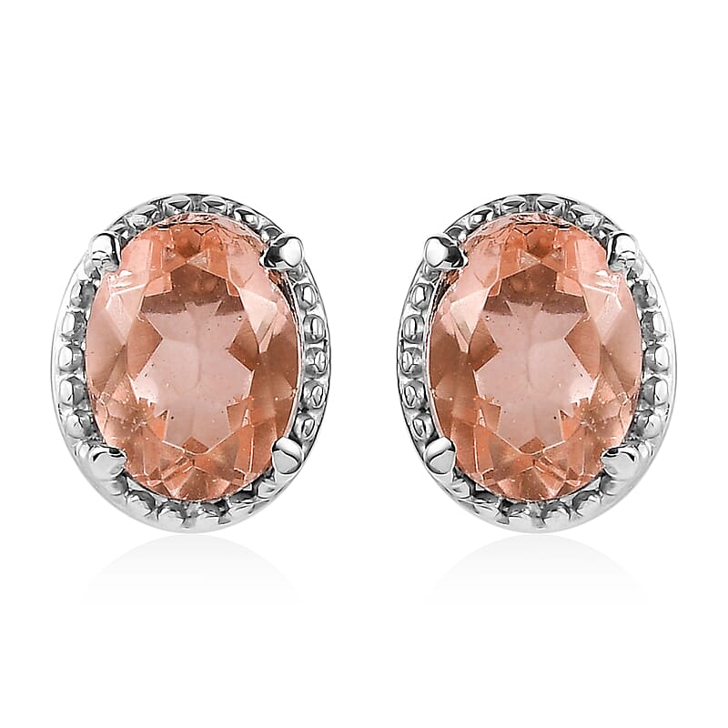 3 Piece Set - Morganique Quartz (Triplet) 10.75 ctw Stud Earrings, Ring (Size 5) and Pendant Necklace 20 Inches in Stainless 