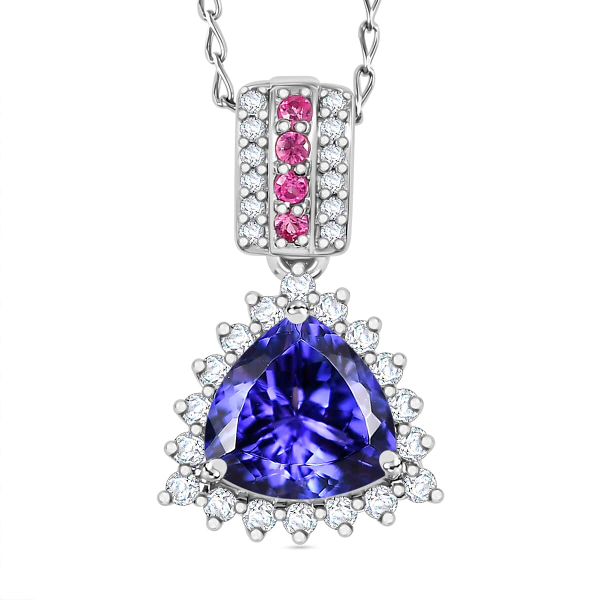 Certified & Appraised Rhapsody AAAA Tanzanite, Mahenge Spinel and E-F VS Diamond 2.80 ctw Pendant Necklace in 950 Platinum 4.70 Grams 20 Inches image number 0