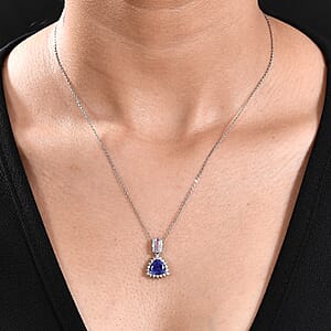 Certified & Appraised Rhapsody AAAA Tanzanite, Mahenge Spinel and E-F VS Diamond 2.80 ctw Pendant Necklace in 950 Platinum 4.70 Grams 20 Inches