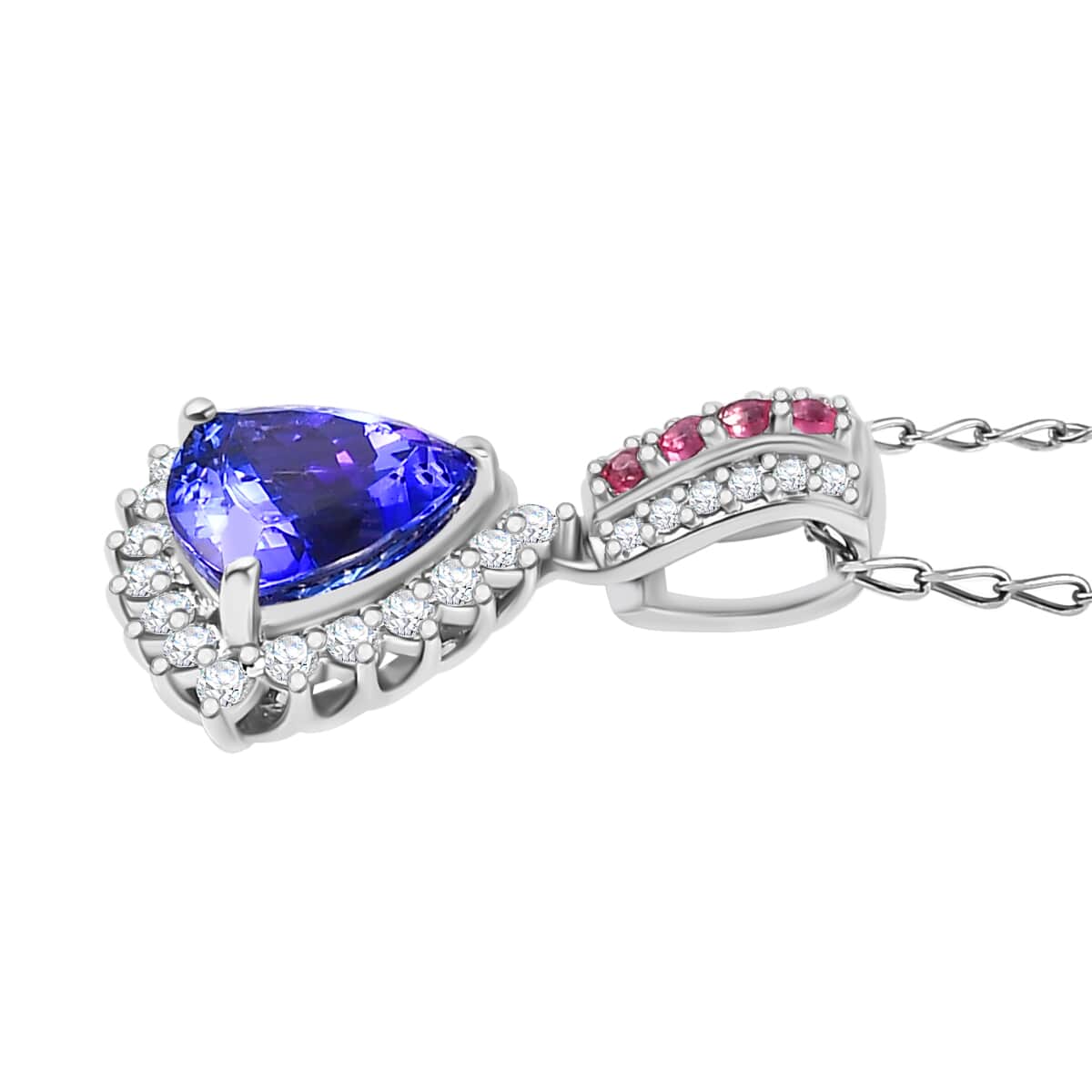 Certified & Appraised Rhapsody AAAA Tanzanite, Mahenge Spinel and E-F VS Diamond 2.80 ctw Pendant Necklace in 950 Platinum 4.70 Grams 20 Inches image number 3