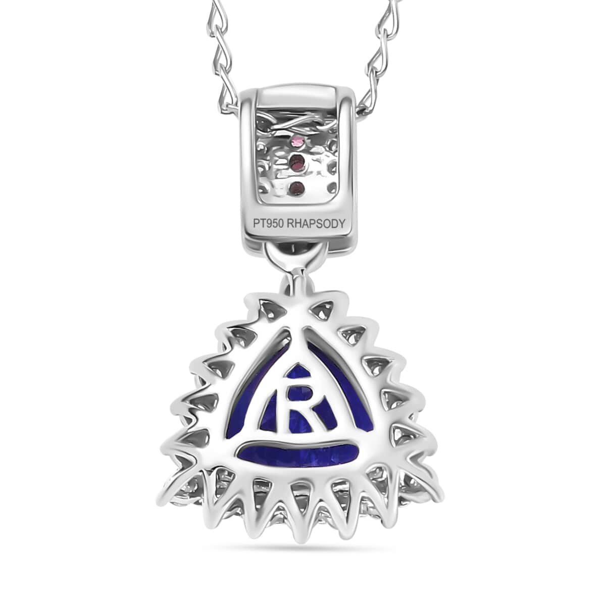 Certified & Appraised Rhapsody AAAA Tanzanite, Mahenge Spinel and E-F VS Diamond 2.80 ctw Pendant Necklace in 950 Platinum 4.70 Grams 20 Inches image number 4