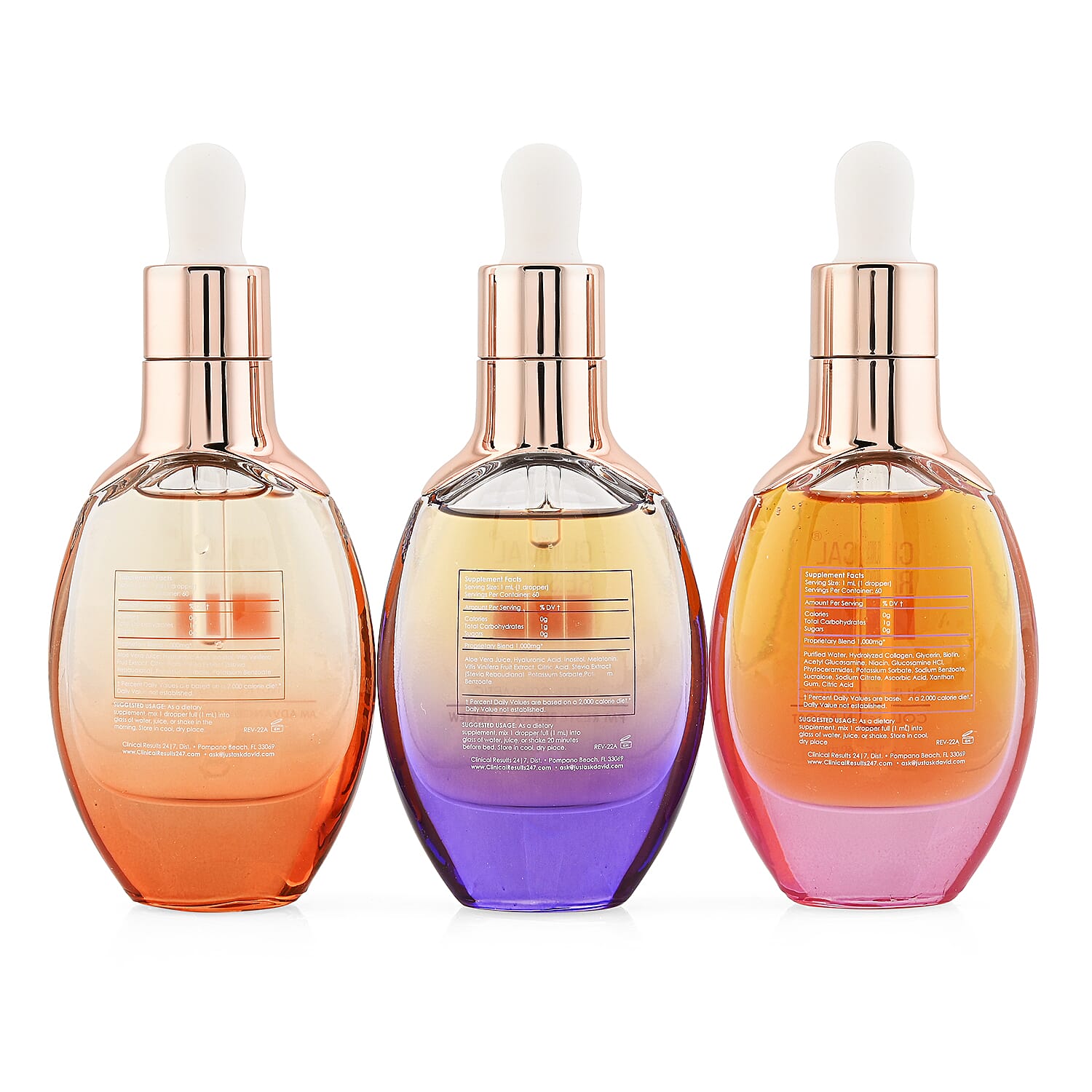 Cosmoprof Special Clinical Results 24.7 Nutri-Cosmetic AM Advanced Wrinkle Defense (2oz), Collagen Boost (2oz) and PM Rest, Relax & Renew (2oz)