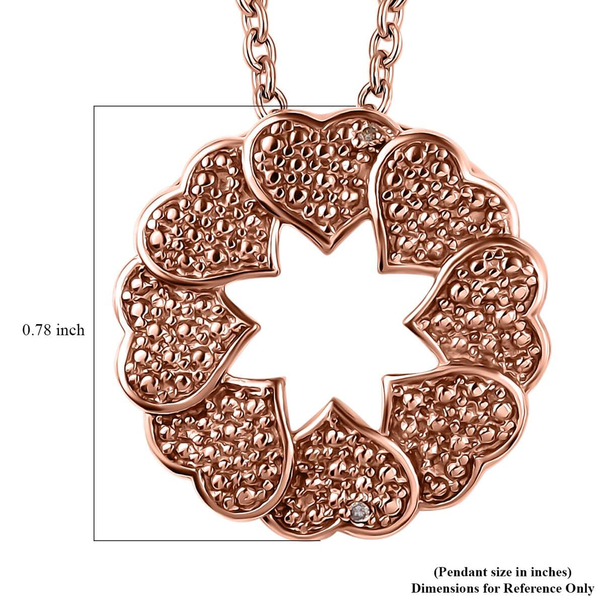 Karis Natural Champagne Diamond Accent Floral Pendant in 18K RG Plated with ION Plated RG Stainless Steel 20 Inches image number 6