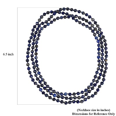 Set of 2 Multi Gemstone and Lapis Lazuli Beaded Endless Necklace (60 Inches) 742.00 ctw