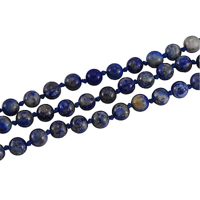 Set of 2 Multi Gemstone and Lapis Lazuli Beaded Endless Necklace (60 Inches) 742.00 ctw