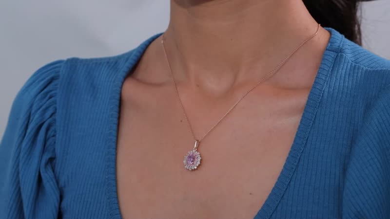 Martha Rocha Kunzite and Multi Gemstone 2.40 ctw Sparkling Love Pendant Necklace in 18K Vermeil Rose Gold Over Sterling Silver 20 Inches