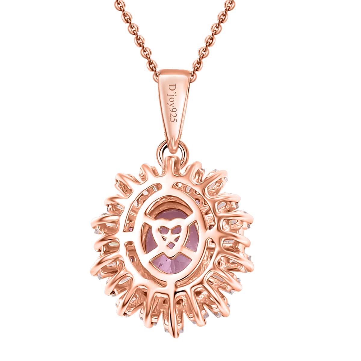 Martha Rocha Kunzite and Multi Gemstone 2.40 ctw Sparkling Love Pendant Necklace in 18K Vermeil Rose Gold Over Sterling Silver 20 Inches image number 4