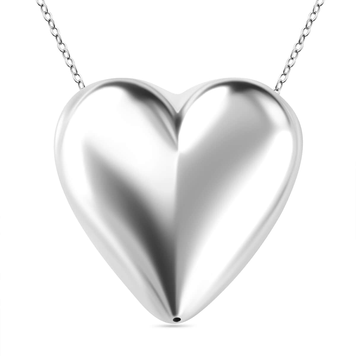 Heart Pendant Necklace 18 Inches in Sterling Silver 6.50 Grams image number 0