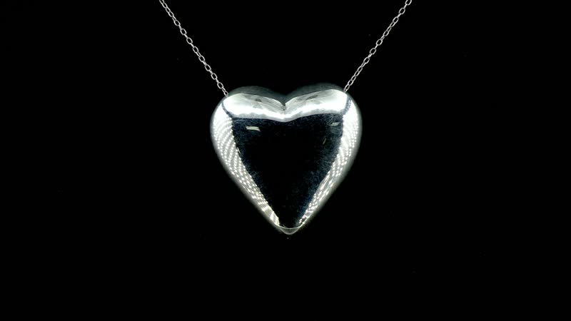 Heart Pendant Necklace 18 Inches in Sterling Silver 6.50 Grams