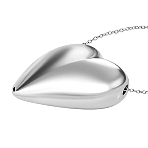 Heart Pendant Necklace 18 Inches in Sterling Silver 6.50 Grams