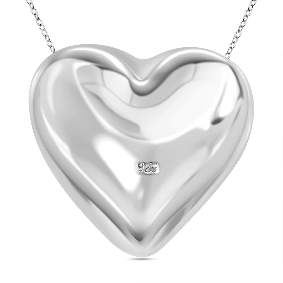 Heart Pendant Necklace 18 Inches in Sterling Silver 6.50 Grams image number 3