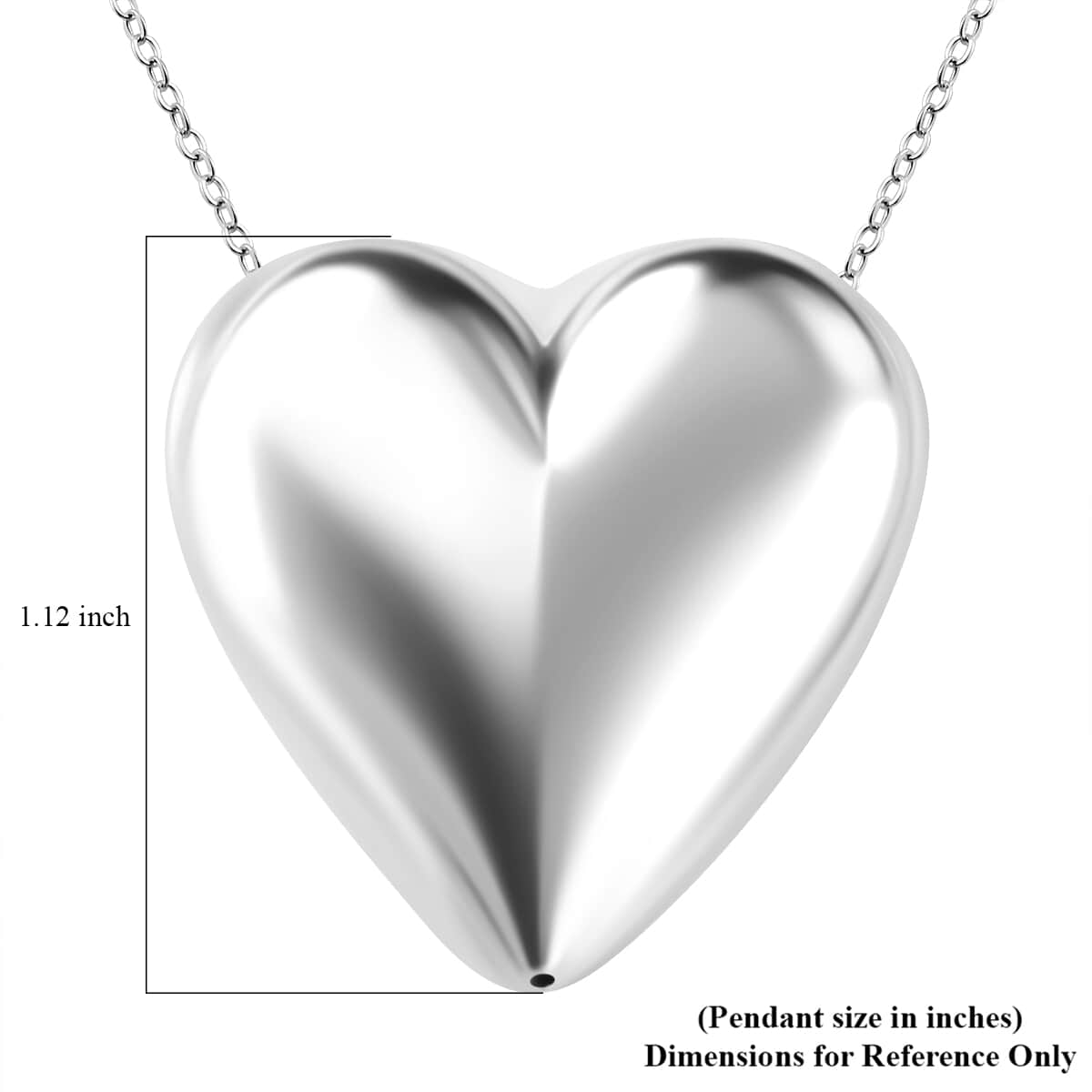 Heart Pendant Necklace 18 Inches in Sterling Silver 6.50 Grams image number 5