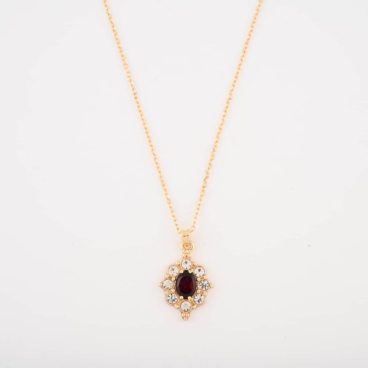 Set of 3, Simulated Garnet, Topaz and Amethyst, Simulated Diamond 12.00 ctw Necklace in Goldtone 18 Inches image number 5