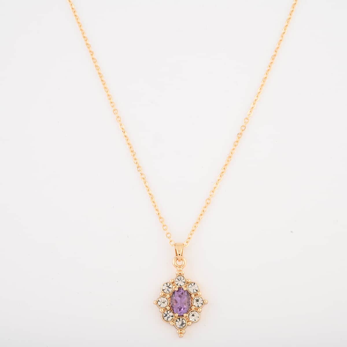 Set of 3, Simulated Garnet, Topaz and Amethyst, Simulated Diamond 12.00 ctw Necklace in Goldtone 18 Inches image number 7