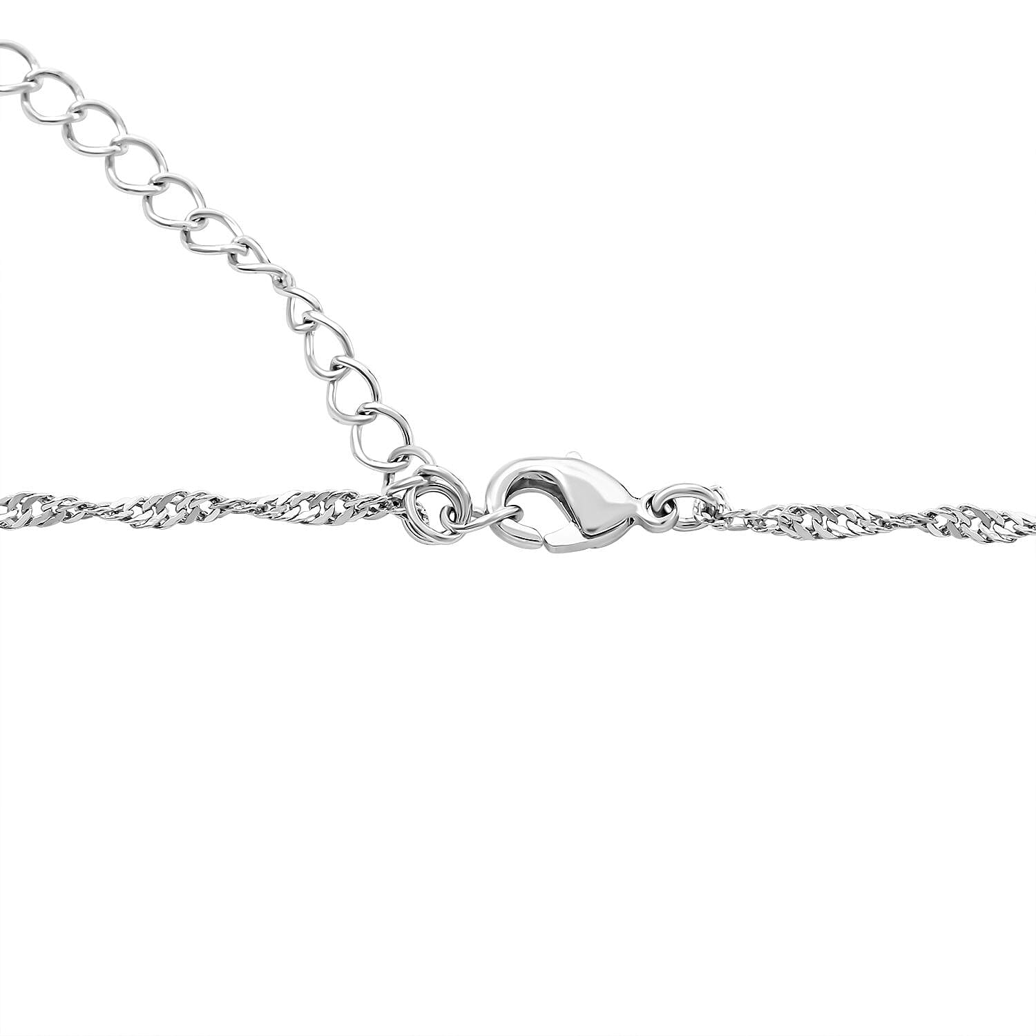 Blue Topaz and Simulated Diamond 2.15 ctw Pendant Necklace in Silvertone 18 Inches