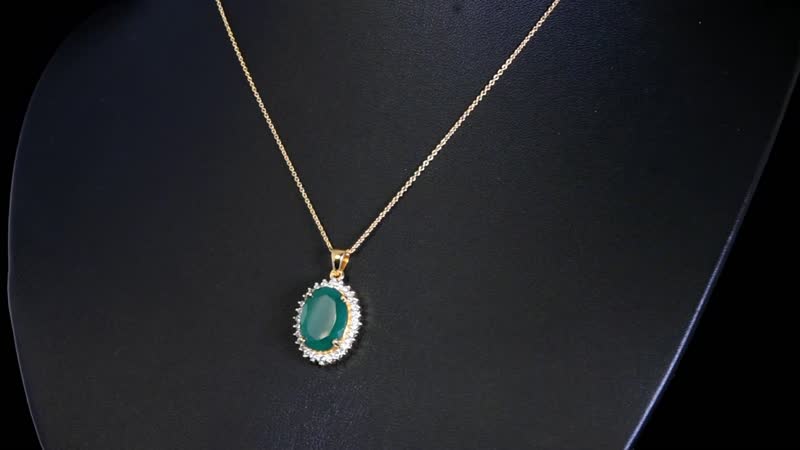 Verde Onyx 8.80 ctw Forest Bloom Pendant Necklace 18 Inches in Vermeil Yellow Gold Over Sterling Silver