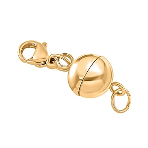 Doorbuster 9mm Lobster and Magnetic Lock with 2Inch Each Side Snake Extender Chain with 0.6x5mm Ring and 6mm Adjusting Smooth Beads, 9.3x9.5 mm Push Back (3 Pairs) ION Plated YG Stainless Steel